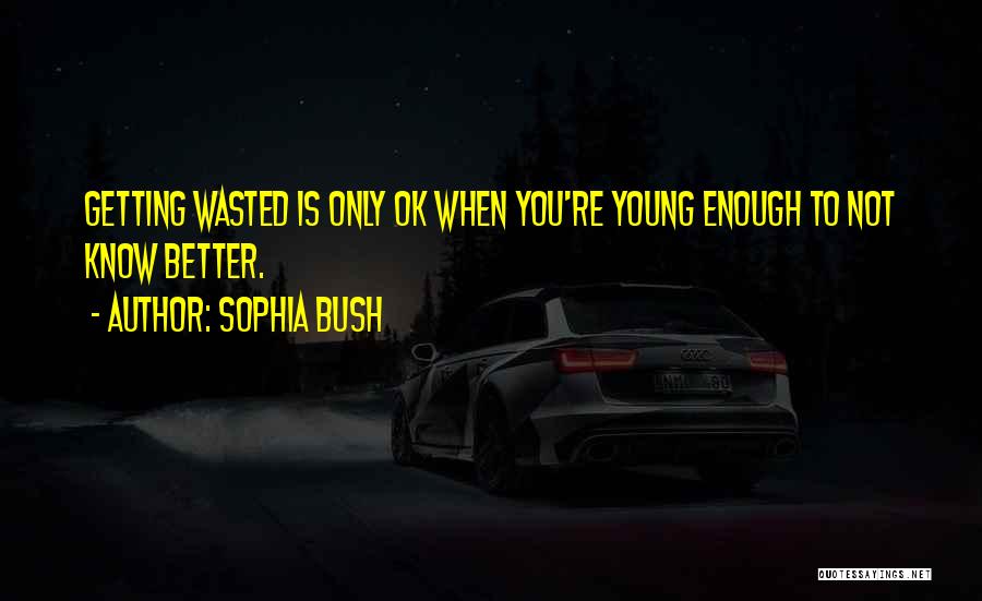 Sophia Bush Quotes: Getting Wasted Is Only Ok When You're Young Enough To Not Know Better.