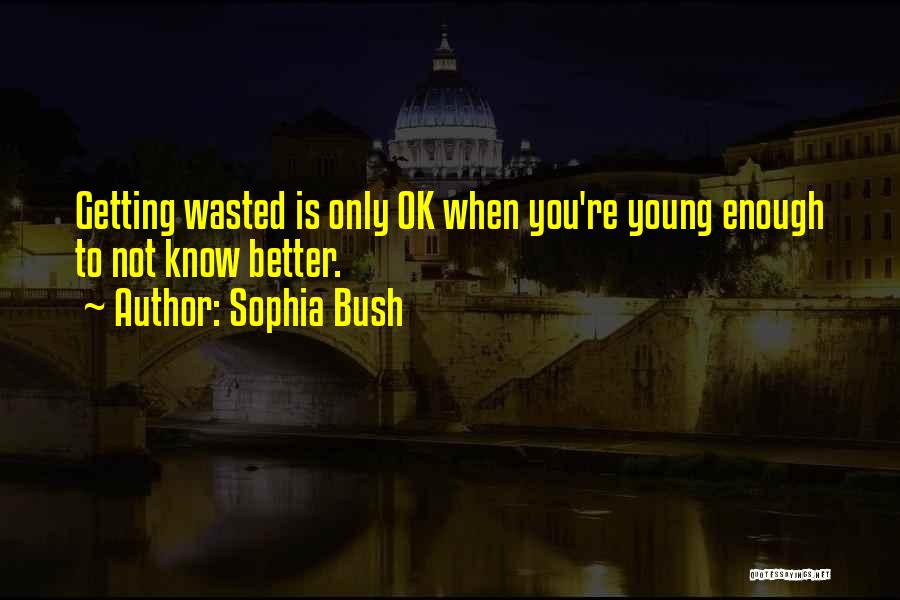 Sophia Bush Quotes: Getting Wasted Is Only Ok When You're Young Enough To Not Know Better.