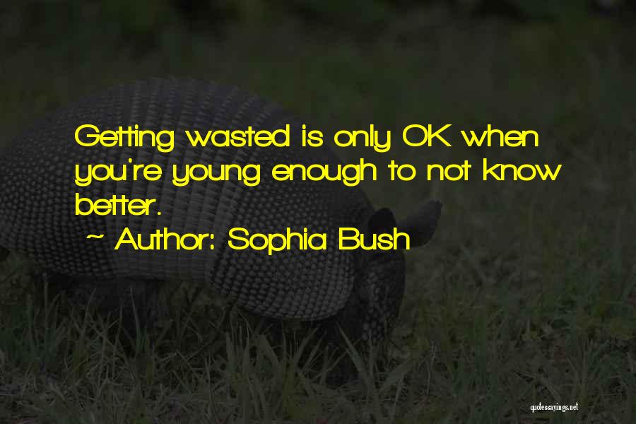 Sophia Bush Quotes: Getting Wasted Is Only Ok When You're Young Enough To Not Know Better.