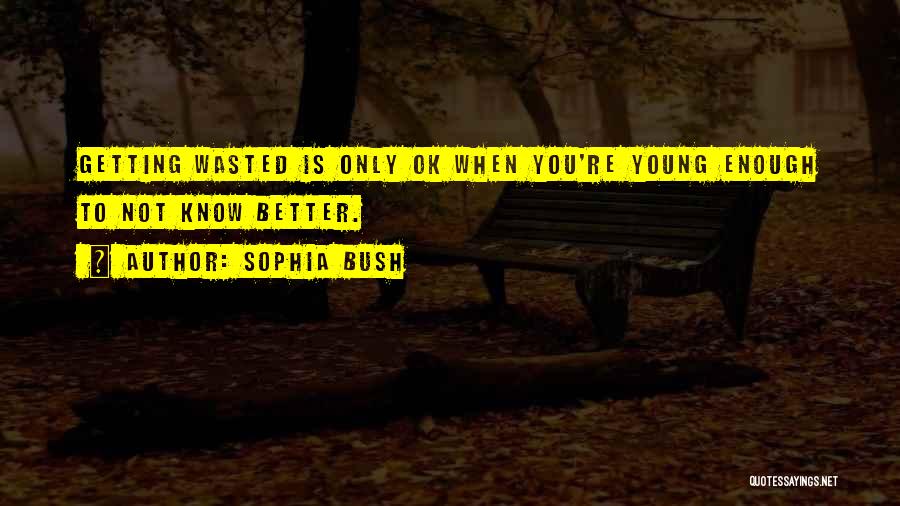 Sophia Bush Quotes: Getting Wasted Is Only Ok When You're Young Enough To Not Know Better.