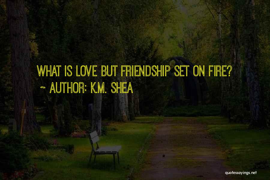 K.M. Shea Quotes: What Is Love But Friendship Set On Fire?