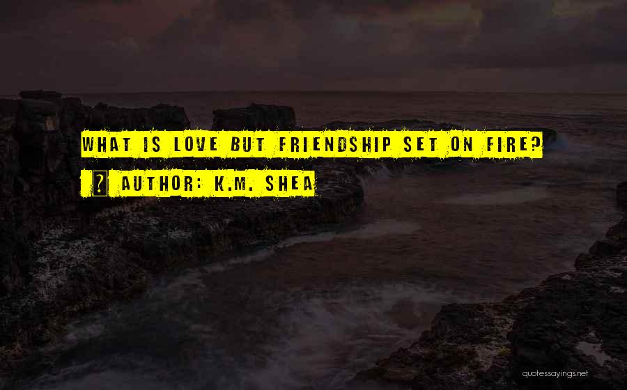 K.M. Shea Quotes: What Is Love But Friendship Set On Fire?