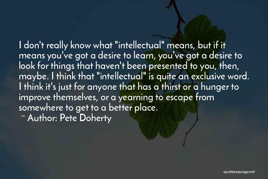 Pete Doherty Quotes: I Don't Really Know What Intellectual Means, But If It Means You've Got A Desire To Learn, You've Got A
