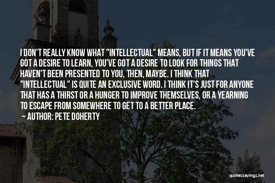 Pete Doherty Quotes: I Don't Really Know What Intellectual Means, But If It Means You've Got A Desire To Learn, You've Got A