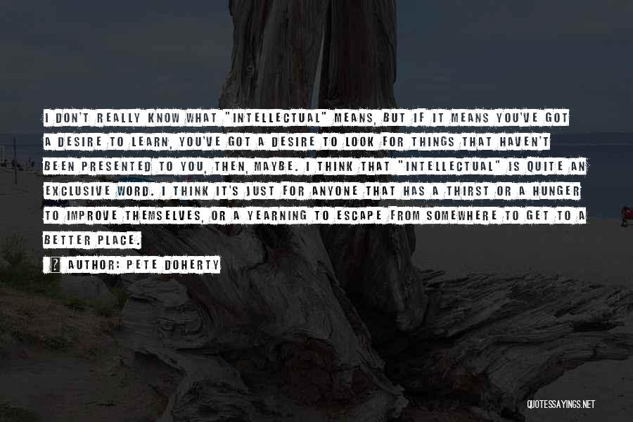 Pete Doherty Quotes: I Don't Really Know What Intellectual Means, But If It Means You've Got A Desire To Learn, You've Got A