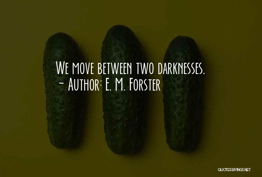 E. M. Forster Quotes: We Move Between Two Darknesses.