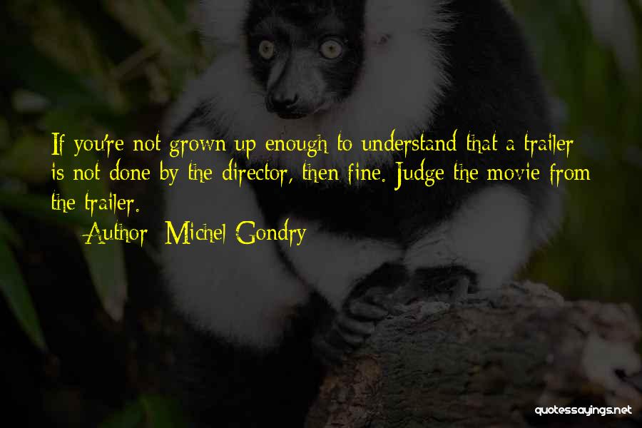 Michel Gondry Quotes: If You're Not Grown Up Enough To Understand That A Trailer Is Not Done By The Director, Then Fine. Judge