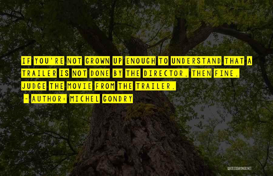 Michel Gondry Quotes: If You're Not Grown Up Enough To Understand That A Trailer Is Not Done By The Director, Then Fine. Judge