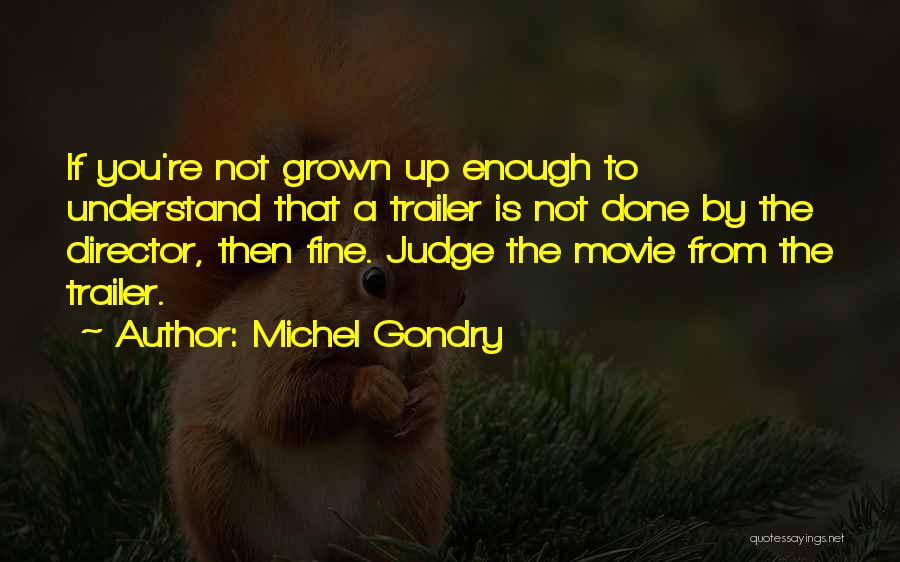 Michel Gondry Quotes: If You're Not Grown Up Enough To Understand That A Trailer Is Not Done By The Director, Then Fine. Judge