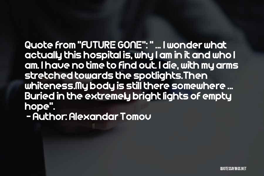 Alexandar Tomov Quotes: Quote From Future Gone: ... I Wonder What Actually This Hospital Is, Why I Am In It And Who I