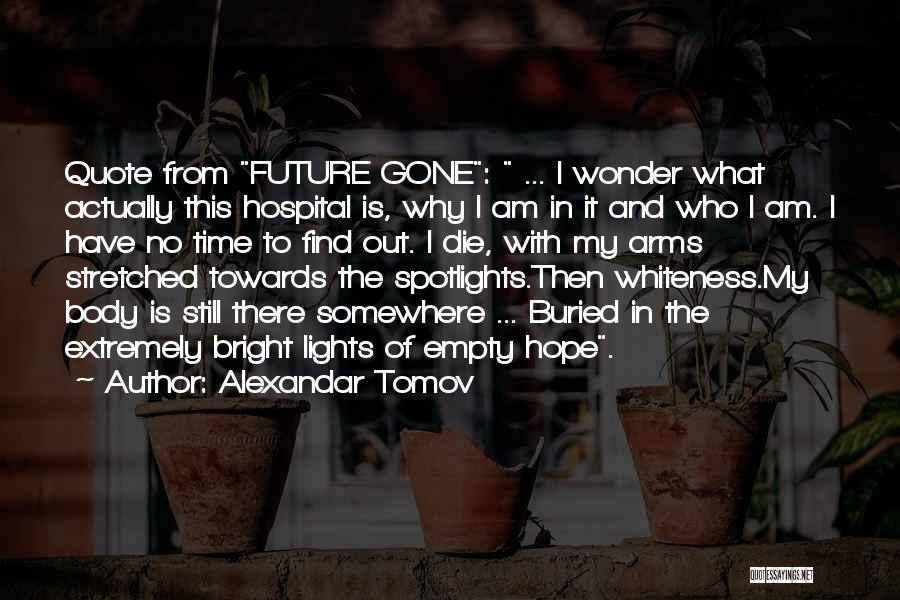 Alexandar Tomov Quotes: Quote From Future Gone: ... I Wonder What Actually This Hospital Is, Why I Am In It And Who I