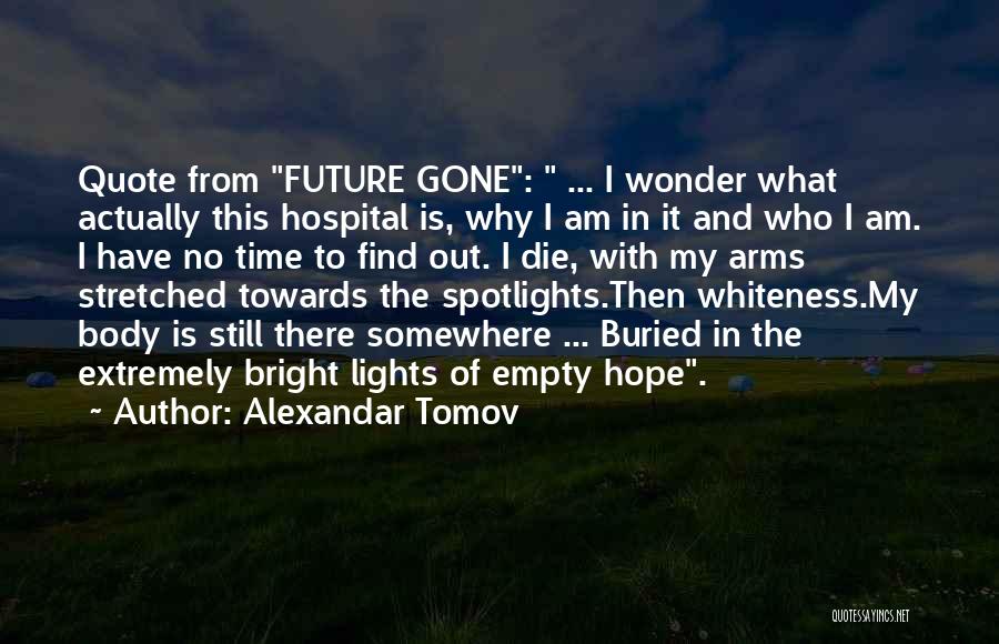 Alexandar Tomov Quotes: Quote From Future Gone: ... I Wonder What Actually This Hospital Is, Why I Am In It And Who I