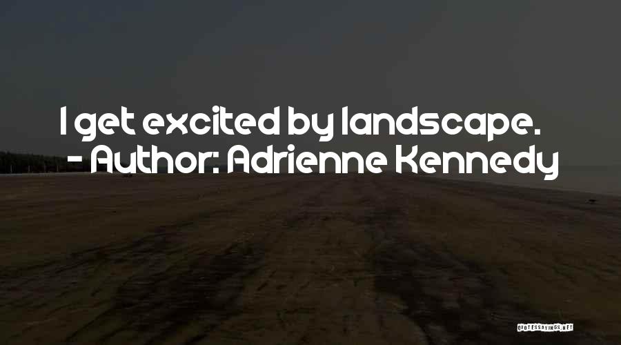 Adrienne Kennedy Quotes: I Get Excited By Landscape.