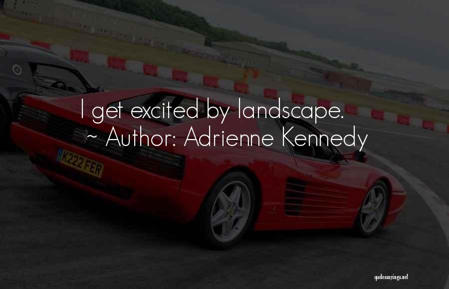 Adrienne Kennedy Quotes: I Get Excited By Landscape.