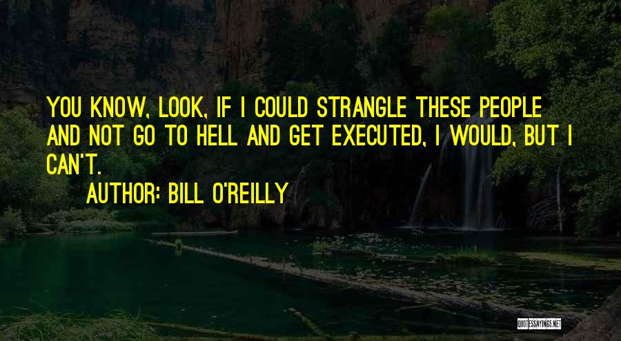 Bill O'Reilly Quotes: You Know, Look, If I Could Strangle These People And Not Go To Hell And Get Executed, I Would, But