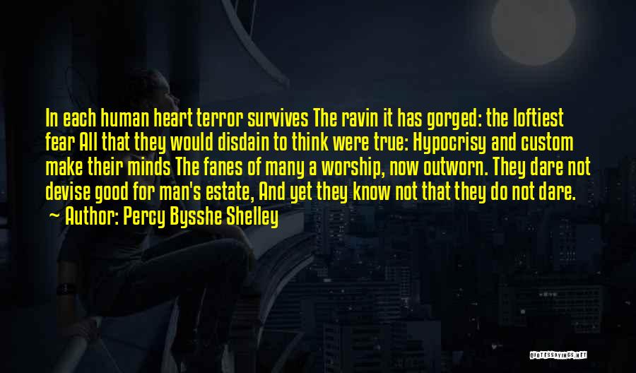 Percy Bysshe Shelley Quotes: In Each Human Heart Terror Survives The Ravin It Has Gorged: The Loftiest Fear All That They Would Disdain To