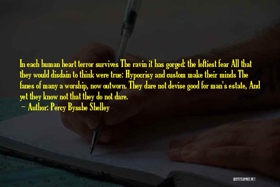 Percy Bysshe Shelley Quotes: In Each Human Heart Terror Survives The Ravin It Has Gorged: The Loftiest Fear All That They Would Disdain To