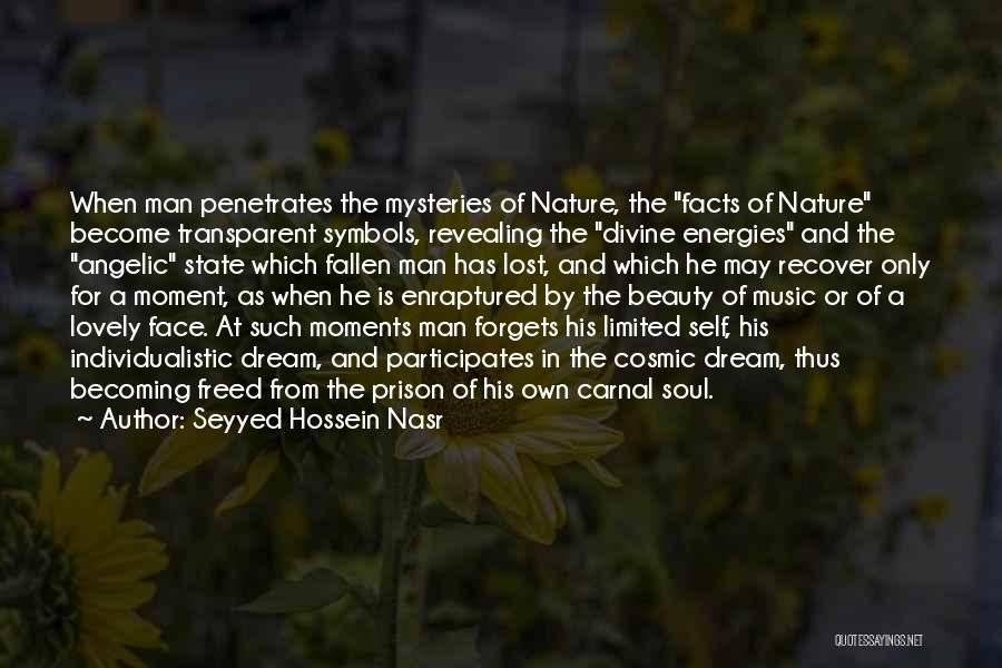 Seyyed Hossein Nasr Quotes: When Man Penetrates The Mysteries Of Nature, The Facts Of Nature Become Transparent Symbols, Revealing The Divine Energies And The