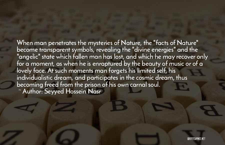 Seyyed Hossein Nasr Quotes: When Man Penetrates The Mysteries Of Nature, The Facts Of Nature Become Transparent Symbols, Revealing The Divine Energies And The
