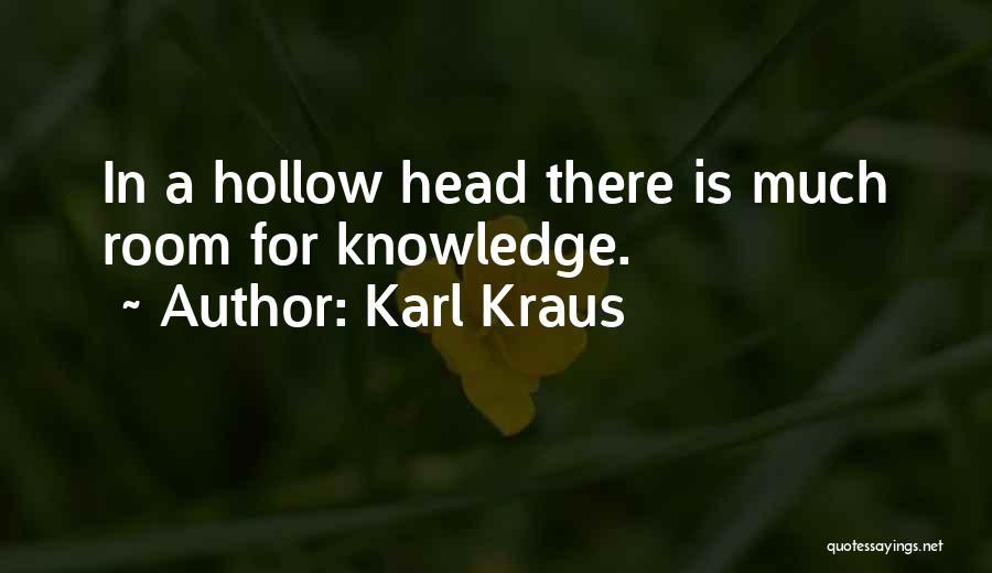 Karl Kraus Quotes: In A Hollow Head There Is Much Room For Knowledge.