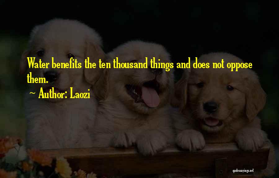 Laozi Quotes: Water Benefits The Ten Thousand Things And Does Not Oppose Them.
