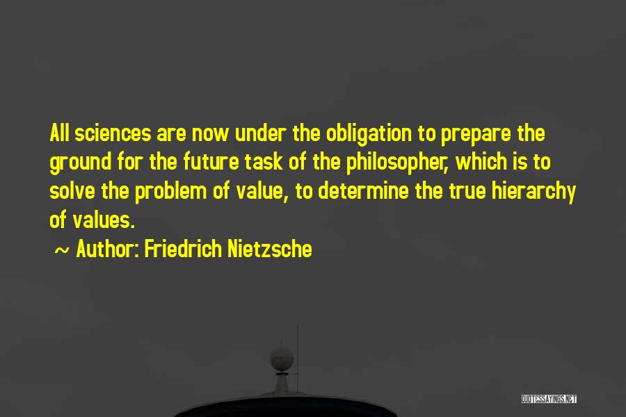 Friedrich Nietzsche Quotes: All Sciences Are Now Under The Obligation To Prepare The Ground For The Future Task Of The Philosopher, Which Is