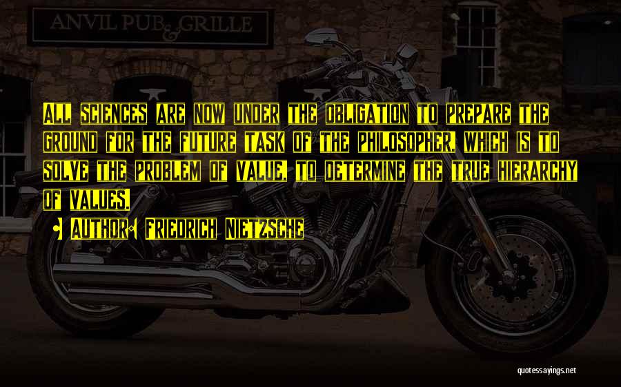 Friedrich Nietzsche Quotes: All Sciences Are Now Under The Obligation To Prepare The Ground For The Future Task Of The Philosopher, Which Is