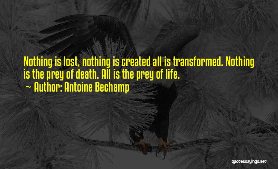 Antoine Bechamp Quotes: Nothing Is Lost, Nothing Is Created All Is Transformed. Nothing Is The Prey Of Death. All Is The Prey Of