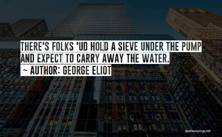 George Eliot Quotes: There's Folks 'ud Hold A Sieve Under The Pump And Expect To Carry Away The Water.