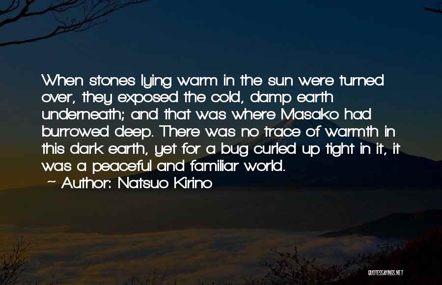 Natsuo Kirino Quotes: When Stones Lying Warm In The Sun Were Turned Over, They Exposed The Cold, Damp Earth Underneath; And That Was