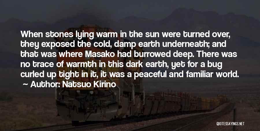 Natsuo Kirino Quotes: When Stones Lying Warm In The Sun Were Turned Over, They Exposed The Cold, Damp Earth Underneath; And That Was