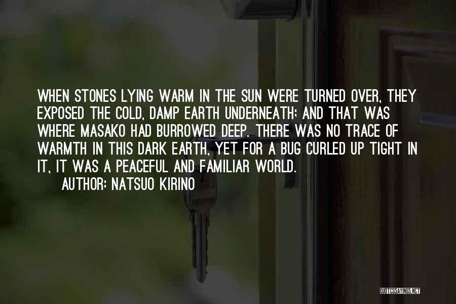 Natsuo Kirino Quotes: When Stones Lying Warm In The Sun Were Turned Over, They Exposed The Cold, Damp Earth Underneath; And That Was