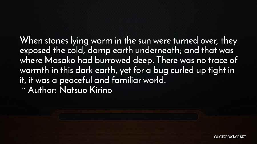 Natsuo Kirino Quotes: When Stones Lying Warm In The Sun Were Turned Over, They Exposed The Cold, Damp Earth Underneath; And That Was