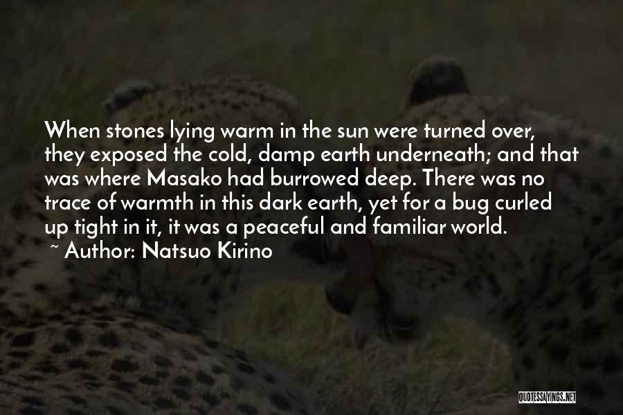 Natsuo Kirino Quotes: When Stones Lying Warm In The Sun Were Turned Over, They Exposed The Cold, Damp Earth Underneath; And That Was