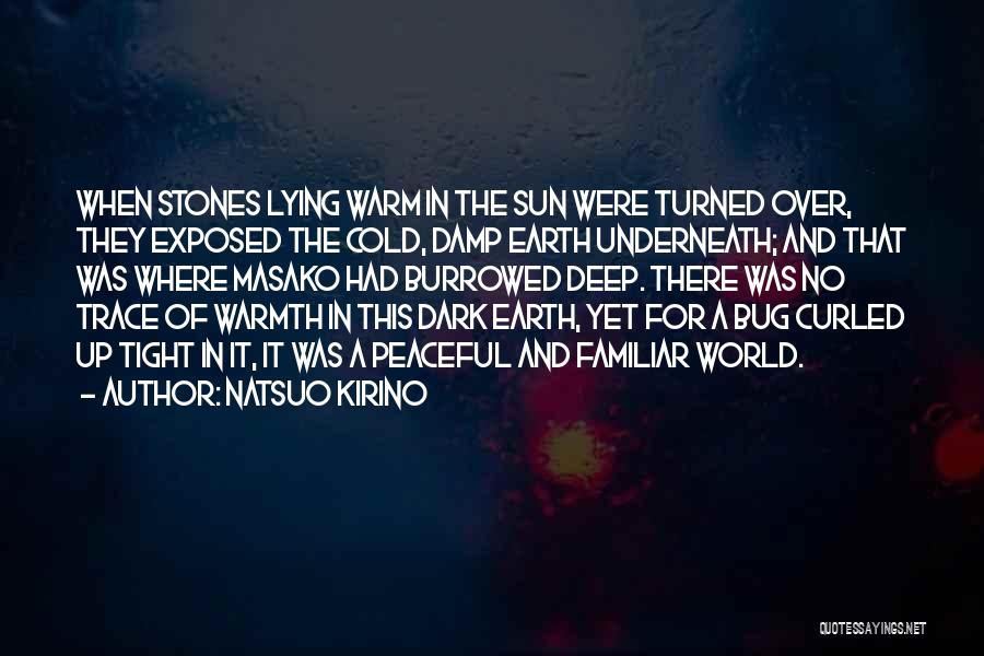 Natsuo Kirino Quotes: When Stones Lying Warm In The Sun Were Turned Over, They Exposed The Cold, Damp Earth Underneath; And That Was