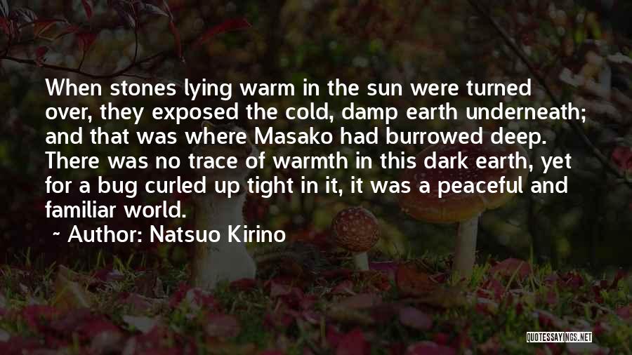Natsuo Kirino Quotes: When Stones Lying Warm In The Sun Were Turned Over, They Exposed The Cold, Damp Earth Underneath; And That Was