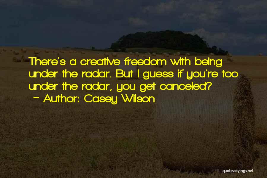 Casey Wilson Quotes: There's A Creative Freedom With Being Under The Radar. But I Guess If You're Too Under The Radar, You Get