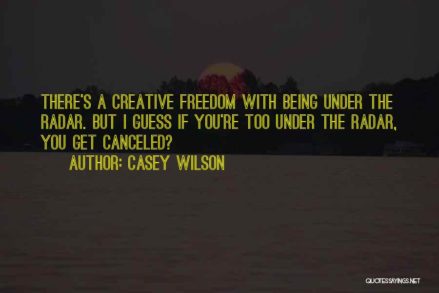 Casey Wilson Quotes: There's A Creative Freedom With Being Under The Radar. But I Guess If You're Too Under The Radar, You Get