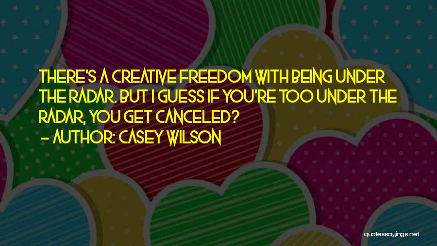 Casey Wilson Quotes: There's A Creative Freedom With Being Under The Radar. But I Guess If You're Too Under The Radar, You Get