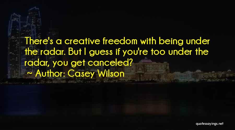 Casey Wilson Quotes: There's A Creative Freedom With Being Under The Radar. But I Guess If You're Too Under The Radar, You Get