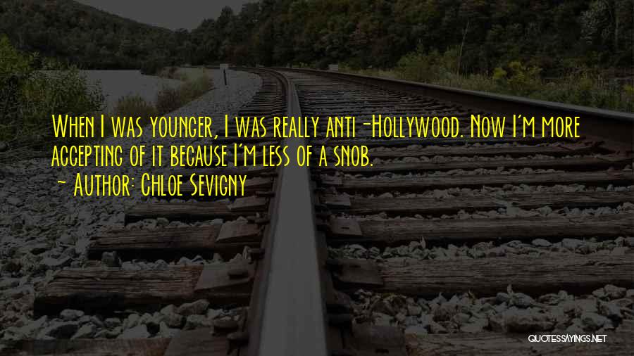 Chloe Sevigny Quotes: When I Was Younger, I Was Really Anti-hollywood. Now I'm More Accepting Of It Because I'm Less Of A Snob.