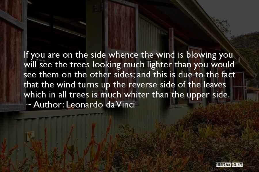 Leonardo Da Vinci Quotes: If You Are On The Side Whence The Wind Is Blowing You Will See The Trees Looking Much Lighter Than