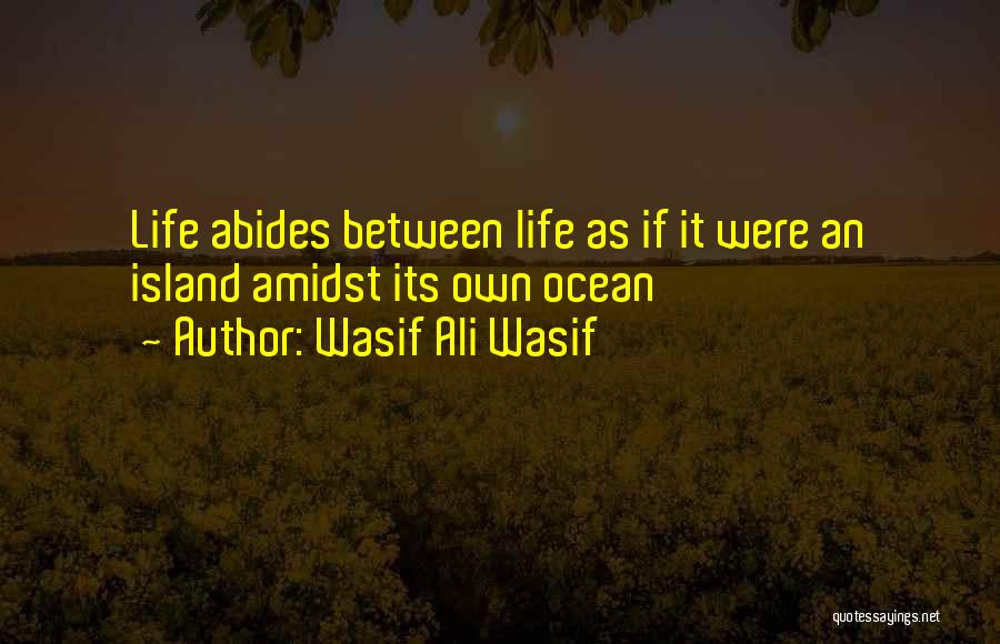 Wasif Ali Wasif Quotes: Life Abides Between Life As If It Were An Island Amidst Its Own Ocean