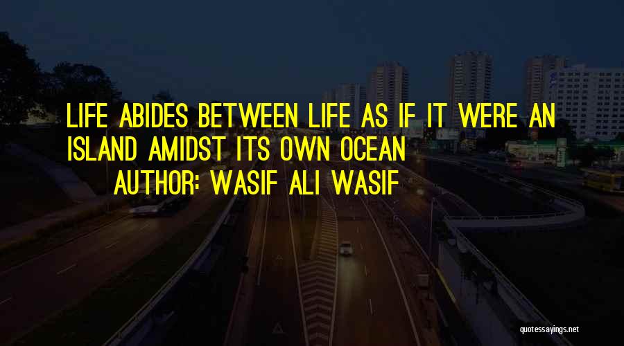 Wasif Ali Wasif Quotes: Life Abides Between Life As If It Were An Island Amidst Its Own Ocean