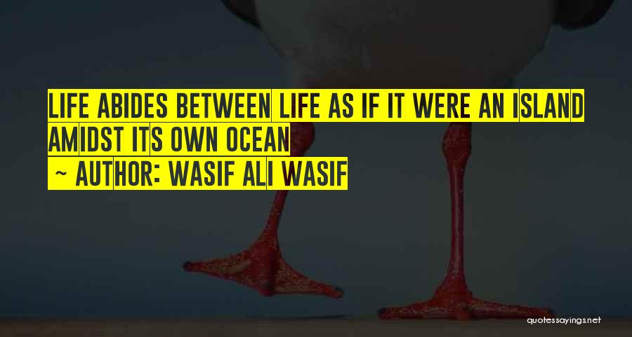 Wasif Ali Wasif Quotes: Life Abides Between Life As If It Were An Island Amidst Its Own Ocean