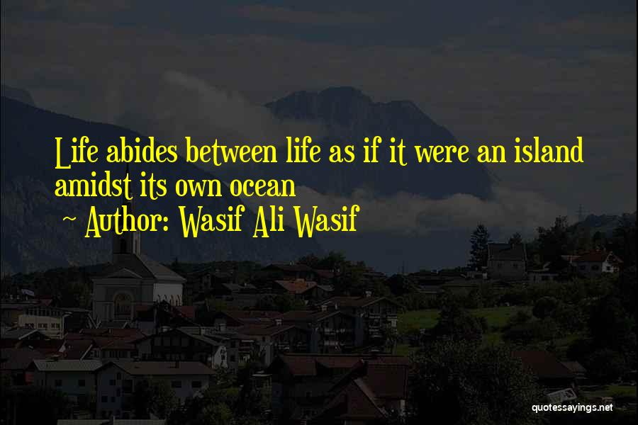 Wasif Ali Wasif Quotes: Life Abides Between Life As If It Were An Island Amidst Its Own Ocean