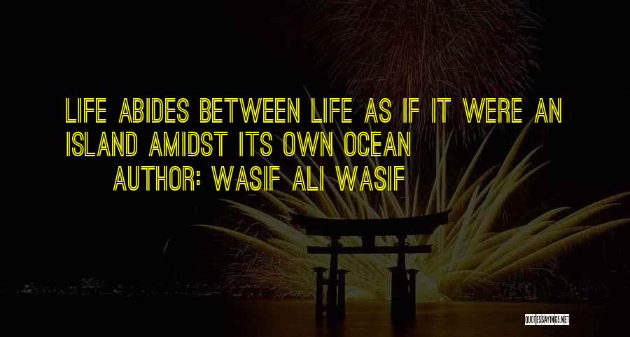 Wasif Ali Wasif Quotes: Life Abides Between Life As If It Were An Island Amidst Its Own Ocean