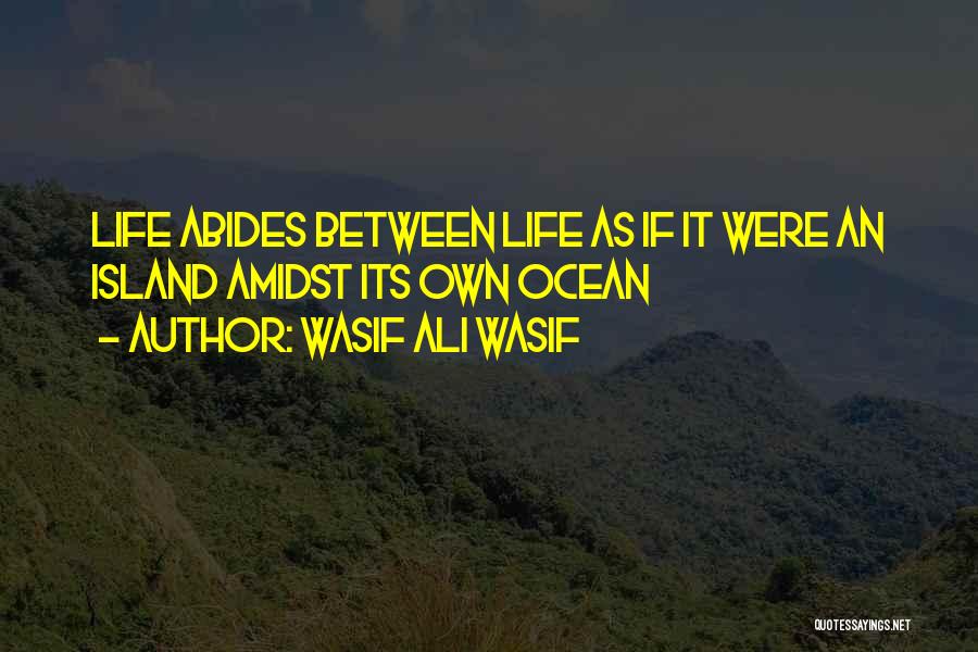 Wasif Ali Wasif Quotes: Life Abides Between Life As If It Were An Island Amidst Its Own Ocean