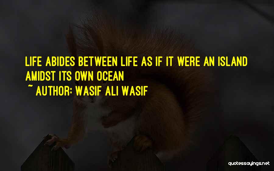 Wasif Ali Wasif Quotes: Life Abides Between Life As If It Were An Island Amidst Its Own Ocean