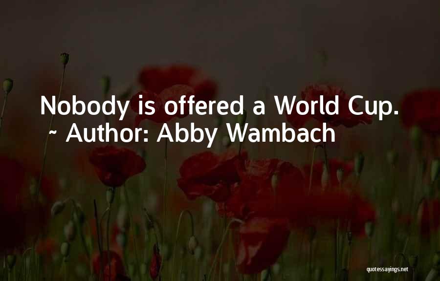 Abby Wambach Quotes: Nobody Is Offered A World Cup.